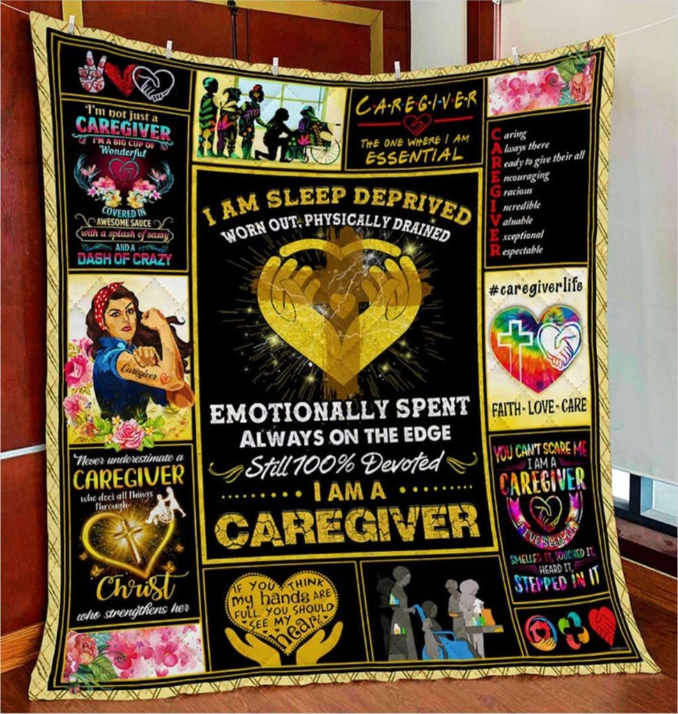 LMKB175400 I2BAm2BA2BCaregiver2BStrong2BGirl2BPeace2BLove2BQuilt2BBlanket dRAq3