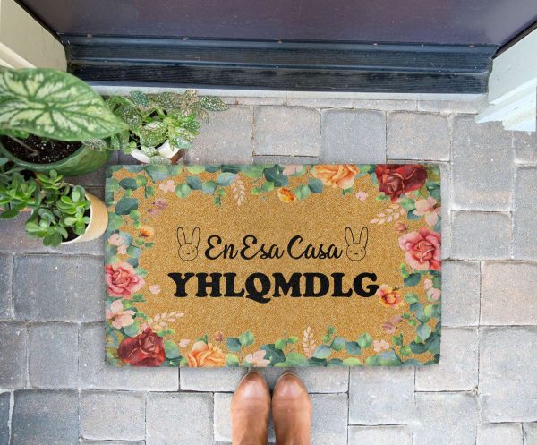 Bunny Flower Enesacasa Coir Doormat