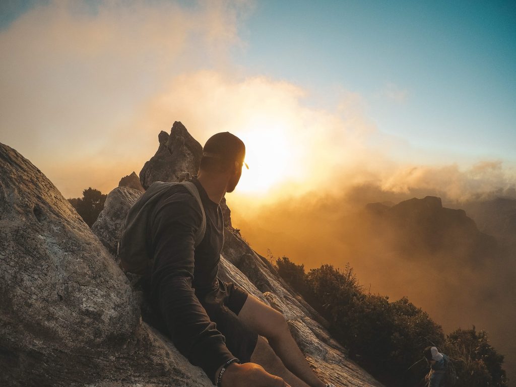 Hiking on the mountain