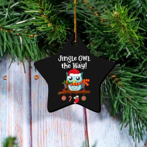 Mockup Ornament Sao Black Womens Jingle Owl The Way Funny Cute Owl Christmas Pajamas Gifts V Neck T