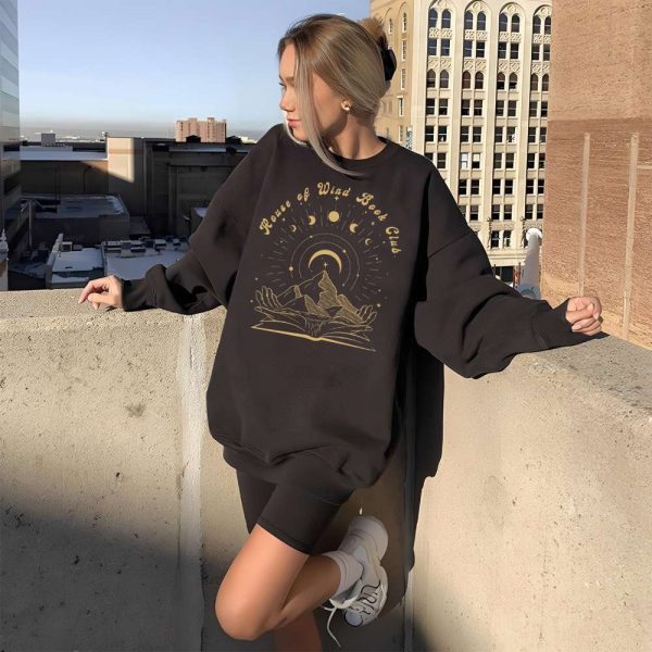 House Of Wind Book Moon Phase Geometric Art Sweatshirt Titania Hardie