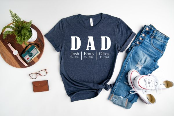 Custom Dad With Kids Names Gift For Father’S Day Personalized Shirt