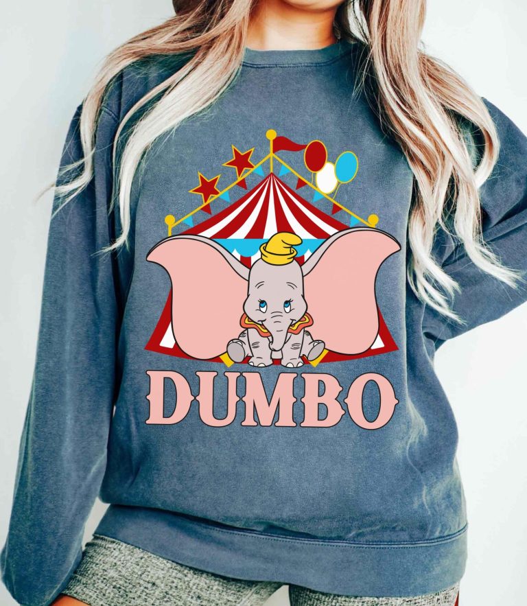Vintage Dumbo Circus T-Shirt Comfort Colors Disney Tee Cute Flying Elephant Shirt for Disney World Trips image 1